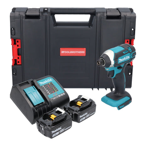 Makita DTD 152 SFJ-R clé à chocs sans fil 18 V 165 Nm 1/4" + 2x batteries 3,0 Ah + chargeur + RHINO