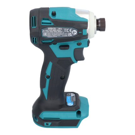 Makita DTD 172 SF1J-R Llave de impacto sin cable 18 V 180 Nm 1/4" sin escobillas + 1x batería recargable 3,0 Ah + cargador + RHINO