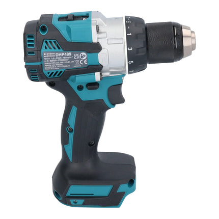 Taladro de percusión sin cable Makita DHP 489 SF1J-R 18 V 73 Nm sin escobillas + 1x batería recargable 3,0 Ah + cargador + RHINO