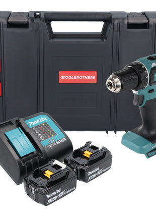 Makita DDF 485 SFJ-R taladro atornillador inalámbrico 18 V 50 Nm sin escobillas + 2x baterías 3,0 Ah + cargador + RHINO