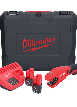 Coupe-tube en acier inoxydable sur batterie Milwaukee M12 PCSS-202C 12 V (4933479242) 12 - 28 mm + 2x batteries 2,0 Ah + chargeur + mallette