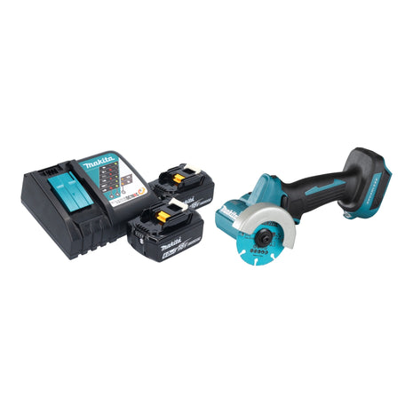 Makita DMC 300 RG cordless angle grinder 18 V 76 mm brushless + 2x rechargeable battery 6.0 Ah + charger