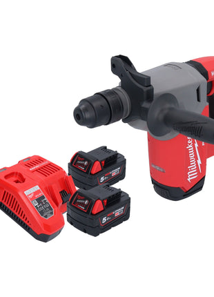 Martillo combinado a batería Milwaukee M18 FHX-502 18 V 2,5 J SDS-Plus sin escobillas + 2x baterías 5,0 Ah + cargador