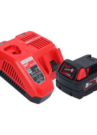 Milwaukee M18 FBTS75-501X akumulatorowa szlifierka taśmowa 18 V 75 x 457 mm bezszczotkowa + 1x akumulator 5,0 Ah + ładowarka + pudełko HD