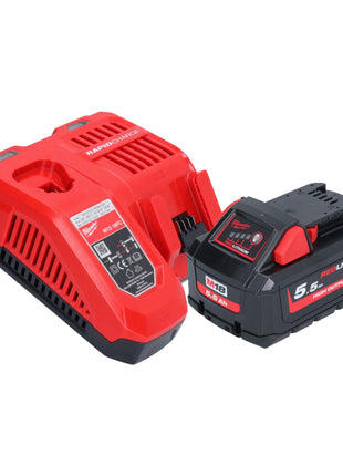 Milwaukee M18 FBTS75-551X Akumulatorowa szlifierka taśmowa 18 V 75 x 457 mm bezszczotkowa + 1x akumulator 5,5 Ah + ładowarka + skrzynka HD