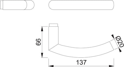 HOPPE lever handle hole part Trondheim E1430Z Stainless steel matt ( 3000209769 )