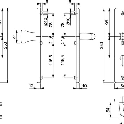 HOPPE Security furniture London 78G/2221/2410/113 Aluminium F2 ( 3000209908 )