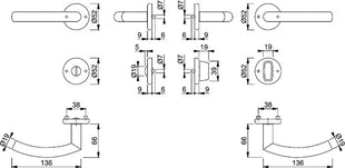 HOPPE Rosettengarnitur Alta E1433Z/17KV/17KVS Edelstahl F69 ( 3000220082 )