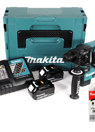 Makita DHR 171 RMJ 18 V 2-stufig Brushless Akku Bohrhammer SDS Plus + 2x Akku 4,0Ah + Ladegerät + 5 tlg. Hartmetall Bohrer Set + Makpac - Toolbrothers