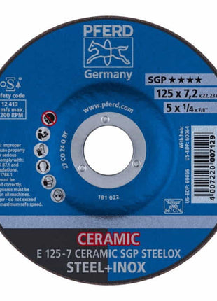 PFERD CERAMIC SGP STEELOX tarcza szlifierska D125xS7mm ( 4000843237 )