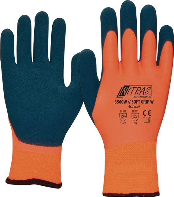 NITRAS cold protection gloves SOFT GRIP W size 9 orange/dark blue ( 8000235057 )
