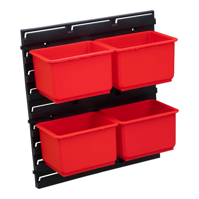 Qbrick System Container Set No. 1 Parete dell'officina 39 x 35 cm con 4 contenitori per le valigette System ONE e System TWO