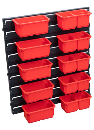 Qbrick System Set de Contenedores Nº 3 de pared de taller 39 x 35 cm con 10 contenedores para PRO Organizer 100 Expert / 200 Expert / PRO Drawer 3