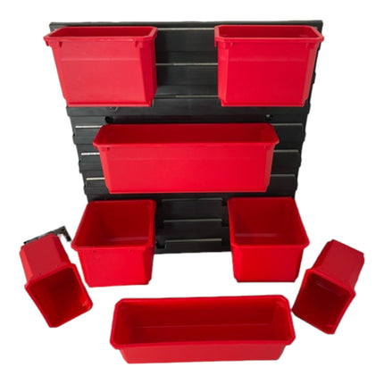 Qbrick System Container Set Nr. 7 Paroi d'atelier 39 x 35 cm avec 8 étagères pour PRO Organizer 300