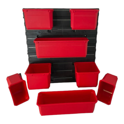 Qbrick System Container Set Nr. 7 Paroi d'atelier 39 x 35 cm avec 8 étagères pour PRO Organizer 300
