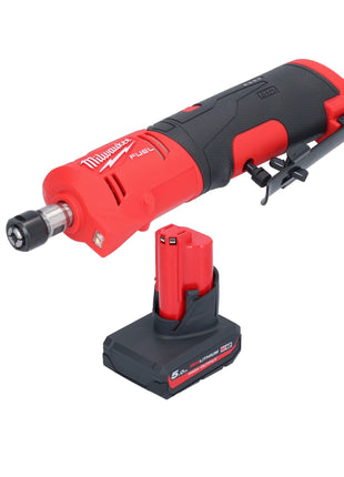 Amoladora recta a batería Milwaukee M12 FDGS-501 12 V 6 / 8 mm sin escobillas + 1x batería 5,0 Ah - sin cargador