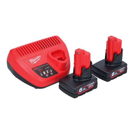 Milwaukee M12 FDGS-602 akumulatorowa szlifierka prosta 12 V 6/8 mm bezszczotkowa + 2x akumulator 6,0 Ah + ładowarka