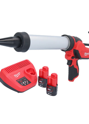 Pistolet à cartouche de batterie Milwaukee M12 PCG/400A-202 12 V 400 ml + 2x batteries 2,0 Ah + chargeur