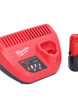 Pistolet à cartouche à batterie Milwaukee M12 PCG/400A-301 12 V 400 ml + 1x batterie 3,0 Ah + chargeur