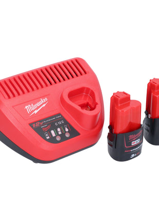 Milwaukee M12 PCG/400A-302 Akku Kartuschenpistole 12 V 400 ml + 2x Akku 3,0 Ah + Ladegerät