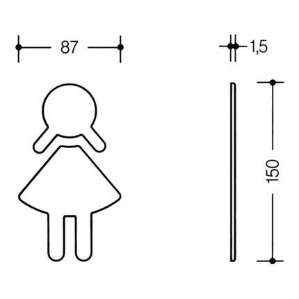 HEWI Symbol Frau 710XA.150.2 acciaio inox colore n. XA ( 3000206436 )
