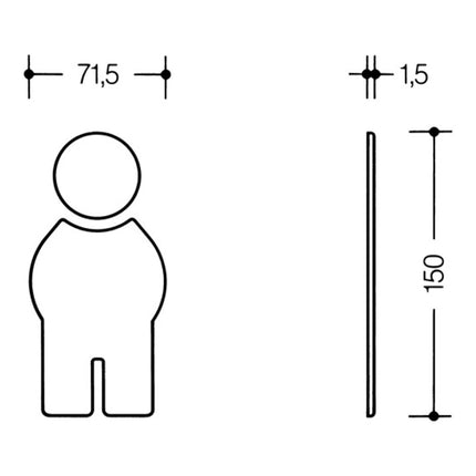 HEWI Symbol Man 710XA.150.1 acciaio inox colore n. XA ( 3000206438 )