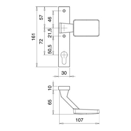 Asa de caja de cerradura EDI 1317/1010 aluminio F1 ( 3000252747 )