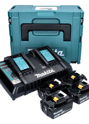 Makita Power Source Kit 18 V mit 4x BL 1850 B Akku 5,0 Ah + DC 18 RD Doppelladegerät ( 197626-8 ) + Makpac - Toolbrothers