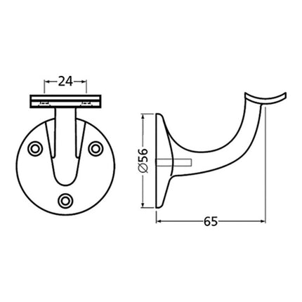 Soporte de barandilla HERMETA 3500 aluminio plastificado negro ( 3000283325 )
