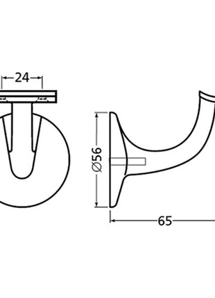 HERMETA Handlaufträger 3501 Aluminium schwarz kunststoffbeschichtet ( 3000283326 )