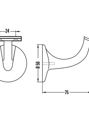 Soporte pasamanos HERMETA 3506 aluminio anodizado plata (3000283334)