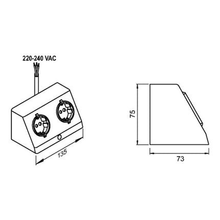 Presa di corrente doppia da superficie L&S 230 V ( 3000550100 )