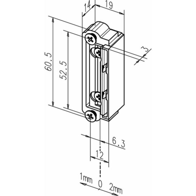 ASSA ABLOY Remplacement de gâche électrique 1418-13 ProFix 2 universel ( 3324030996 )