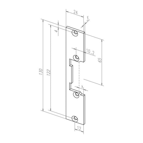 Gâche plate ASSA ABLOY 096 acier inoxydable mat à bord ( 3324034004 )