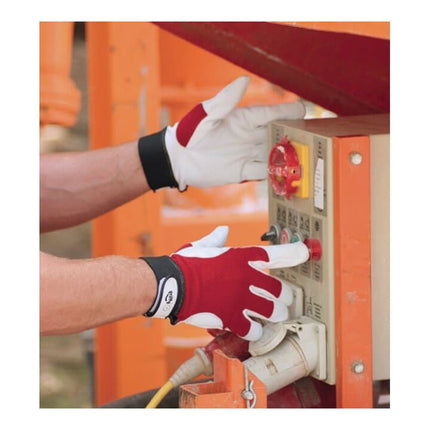 LEIPOLD+DÖHLE gloves Griffy size 8 red/natural colour ( 4000371101 )