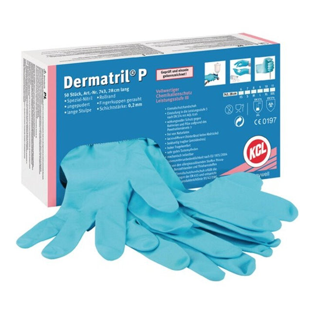 HONEYWELL guantes desechables Dermatril P 743 talla 7 azul ( 4000371738 )