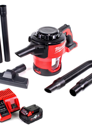 Milwaukee M18 CV 401C 18V Akku Handstaubsauger + 1x Akku 4,0Ah + Ladegerät - Toolbrothers