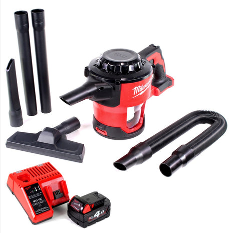 Milwaukee M18 CV 401C 18V Akku Handstaubsauger + 1x Akku 4,0Ah + Ladegerät - Toolbrothers