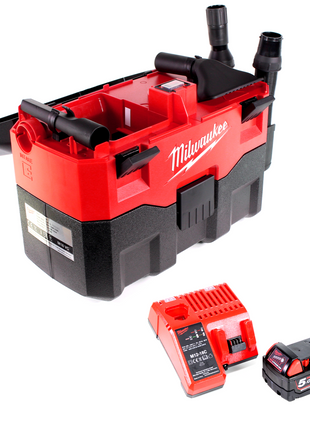 Milwaukee M18 VC 501C 18V Akku Nass- & Trockensauger + 1x Akku 5,0Ah + Ladegerät - Toolbrothers