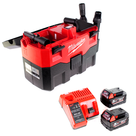 Milwaukee M18 VC 502C 18V Akku Nass- & Trockensauger + 2x Akku 5,0Ah + Ladegerät - Toolbrothers