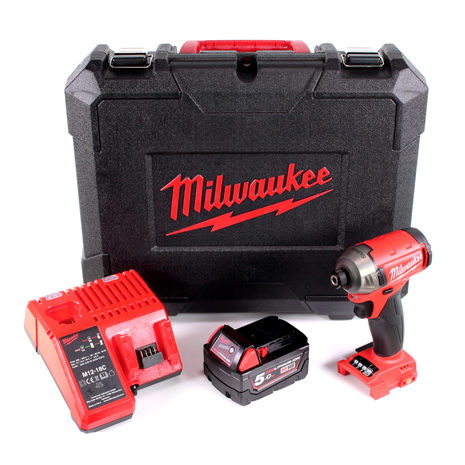 Milwaukee M18 FQID 501C 18 V 1/4" Brushless Li-Ion Akku Schlagschrauber SURGE  im Werkzeugkoffer + 1x M18 B5 5,0 Ah Akku + M12-18C Ladegerät - Toolbrothers