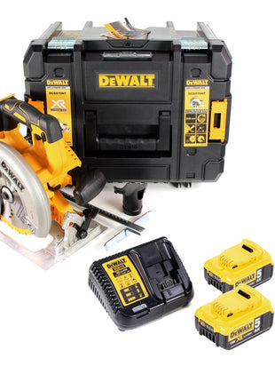 Dewalt DCS 570 P2 Akku Hand Kreissäge 18V 184 mm Brushless + 2x Akku 5,0Ah + Ladegerät + TSTAK - Toolbrothers