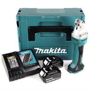 Makita DJS 161 RTJ 18 V Li-Ion Akku Blechschere im Makpac + 2 x 5,0 Ah Akku + Ladegerät