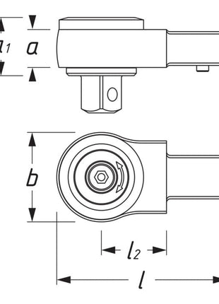 HAZET Einsteckumschaltknarre 1/2 ″ 14 x 18 mm ( 4000822817 )