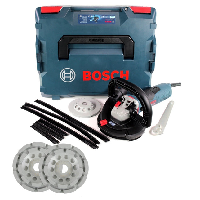Bosch GBR 15 CAG Professional Betonschleifer Schleifmaschine 1500 W in L-Boxx + 3x Bosch Diamant Topfscheibe Best for Concrete 125 x 22,23 x 4,5 mm - Toolbrothers