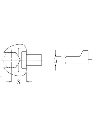 Herramienta de inserción de mandíbulas STAHLWILLE 731/40 16 tamaño de llave 16 mm 14 x 18 mm (4000826573)