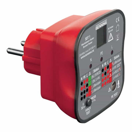 Comprobador de tomas de corriente BENNING SDT 1 para comprobar tomas de corriente con contacto de puesta a tierra ( 4000828811 )