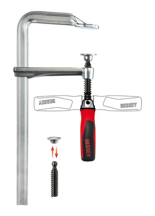 BESSEY Ganzstahlschraubzwinge GZ-KG Spannweite 400 mm Ausladung 120 mm ( 4000831653 )