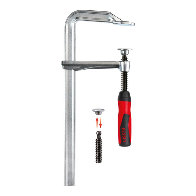 BESSEY morsetto a vite interamente in acciaio GZ-2K Larghezza di serraggio 200 mm Sporgenza 100 mm ( 4000831781 )