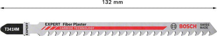 Hoja de sierra de calar BOSCH Fibre Plaster T 341 HM Longitud total 132 mm ( 4000837441 )
